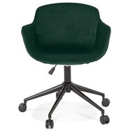 Chaise de bureau &#039;ROLLING&#039; en velours vert sur roulettes