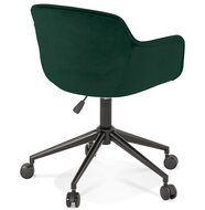 Chaise de bureau &#039;ROLLING&#039; en velours vert sur roulettes