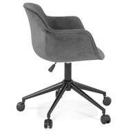 Chaise de bureau &#039;ROLLING&#039; en velours gris sur roulettes