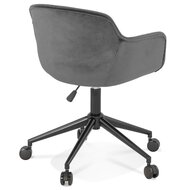 Chaise de bureau &#039;ROLLING&#039; en velours gris sur roulettes