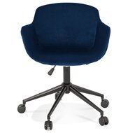 Chaise de bureau &#039;ROLLING&#039; en velours bleu sur roulettes