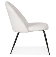 Lounge fauteuil &#039;NORVEGIA&#039; van witte boucl&eacute;stof en zwart metaal