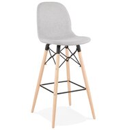 Design barkruk &#039;GALACTIK&#039; in lichtgrijze stof en Scandinavische stijl