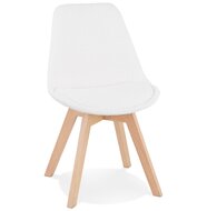 Scandinavische design stoel &#039;LINETTE&#039; van witte badstof