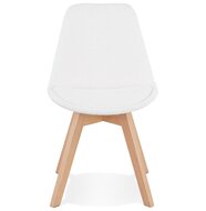 Scandinavische design stoel &#039;LINETTE&#039; van witte badstof