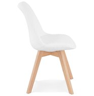 Scandinavische design stoel &#039;LINETTE&#039; van witte badstof