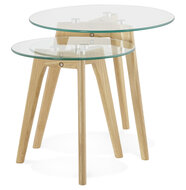 Inschuifbare ronde tafel &#039;LOVYOU&#039; van glas