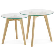 Inschuifbare ronde tafel &#039;LOVYOU&#039; van glas