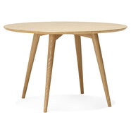 Naturel houten, ronde eettafel &#039;SWEDY&#039; in Scandinavische stijl - &Oslash; 120 cm