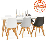 Witte design eettafel &#039;MADY&#039; in Scandinavische stijl - 200x90 cm