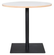 Witte ronde tafel &#039;FUSION ROUND&#039; met zwart frame - &Oslash; 80 cm