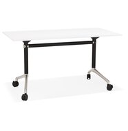 Opvouwbaar bureau &#039;FLEXO&#039; wit op wielen - 140x70 cm