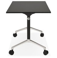 Opvouwbaar bureau &#039;FLEXO&#039; zwart op wielen - 140x70 cm