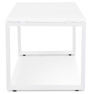 Rechte design bureau &#039;BAKUS&#039; van wit glas en metaal - 160x80 cm