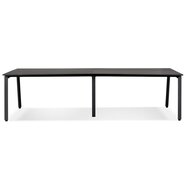 Dubbele rechte design bureau &#039;AMADEUS&#039; van hout en zwart metaal - 280x140 cm