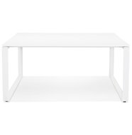 Witte vergadertafel / bench-bureau &#039;BAKUS SQUARE&#039; - 160x160 cm