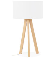 Tafellamp &#039;SPRING MINI&#039; op driepoot met witte lampenkap in Scandinavische stijl