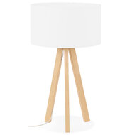 Tafellamp &#039;SPRING MINI&#039; op driepoot met witte lampenkap in Scandinavische stijl